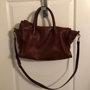 Madewell Camden Satchel burgundy leather